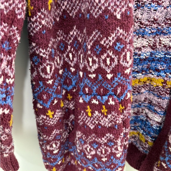 LL Bean Cotton Ragg Fair Isle Cardigan Sweater - Picture 4 of 15